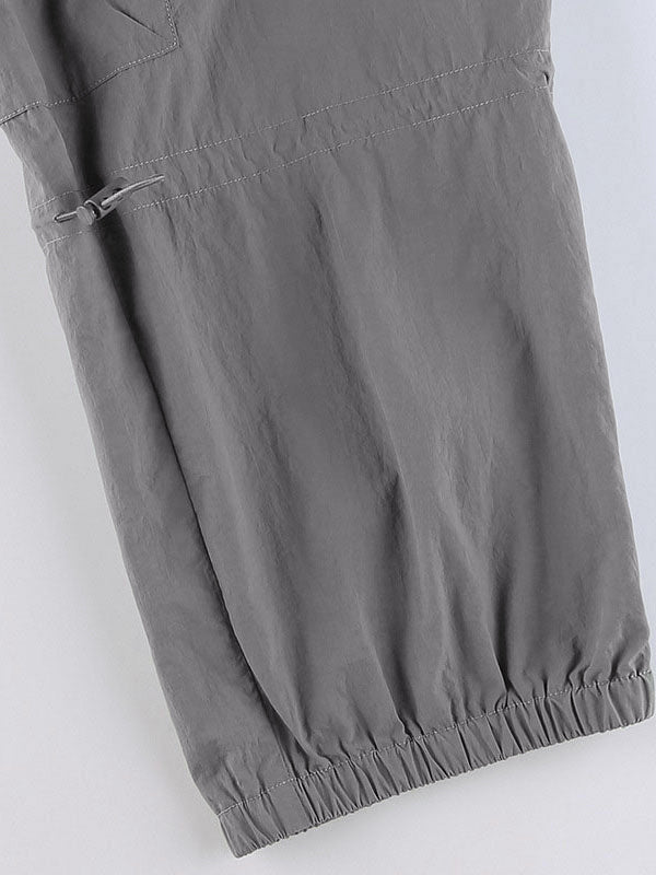 Size Friendly Pocket Drawstring Parachute Cargo Pants