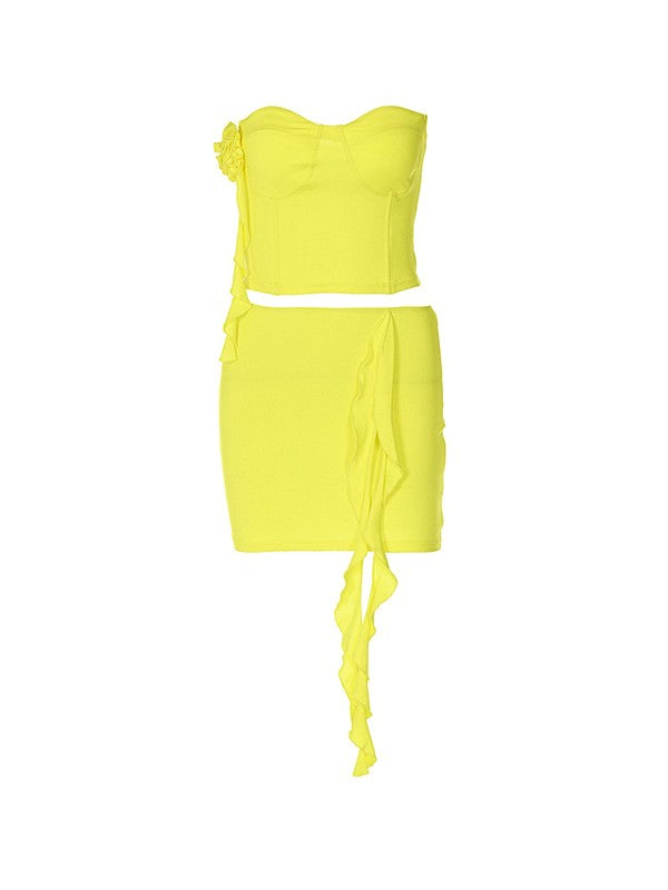 Frill Strap Cami Top & Mini Skirt Set