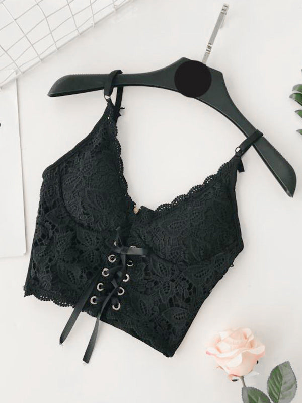 Front Tie Lace Bustier