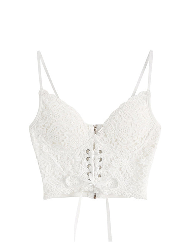 Front Tie Lace Bustier