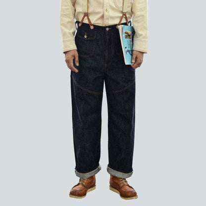 High-quality jeans with suspenders