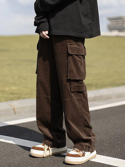 Men's Patch Pocket Vintage Straight Cargo Pants