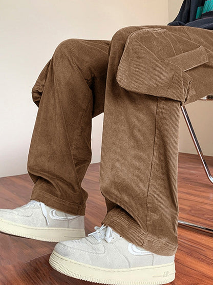 Men's Vintage Straight Leg Corduroy Cargo Pants