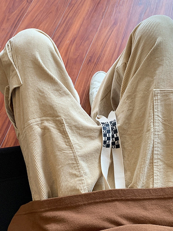 Men's Vintage Straight Leg Corduroy Cargo Pants