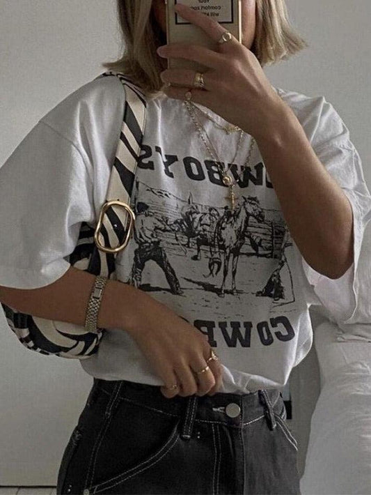 Cowboy Letter Print Tee