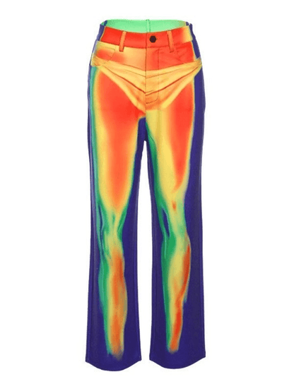 CyberPrinted Straight Leg Pants