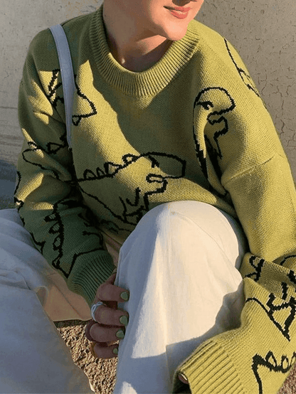 Dinosaur Crew Knit Sweater