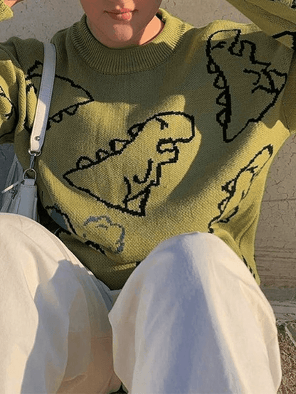 Dinosaur Crew Knit Sweater