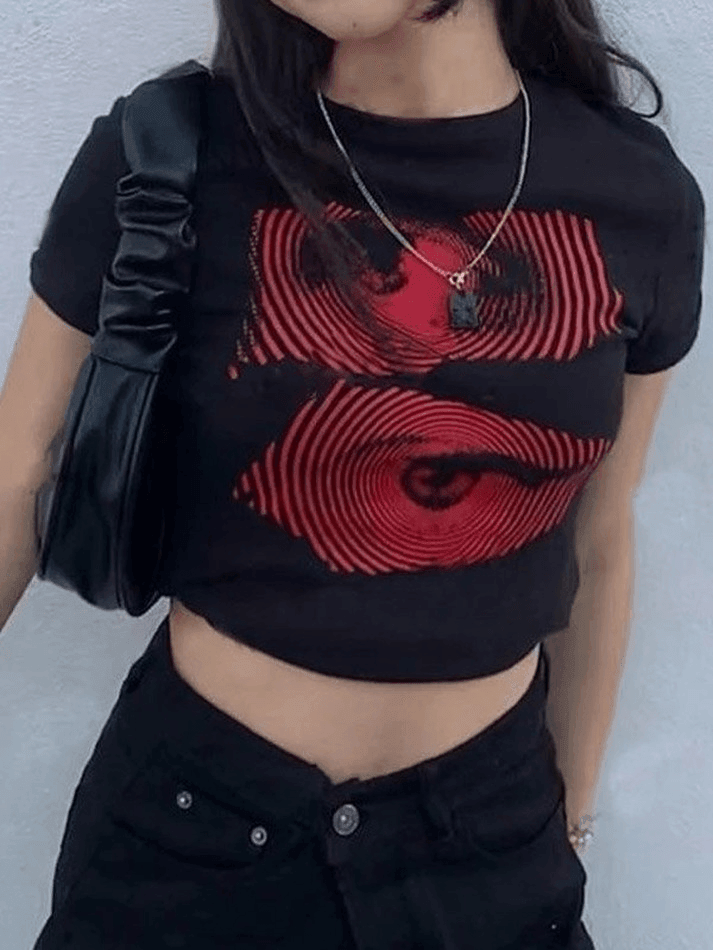 Eye Print Baby Crop Top