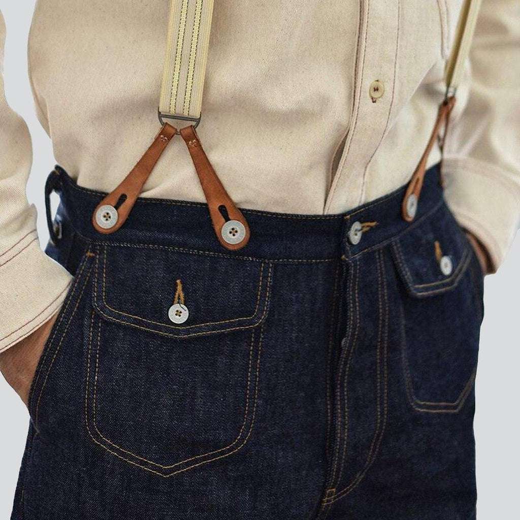 High-quality jeans with suspenders