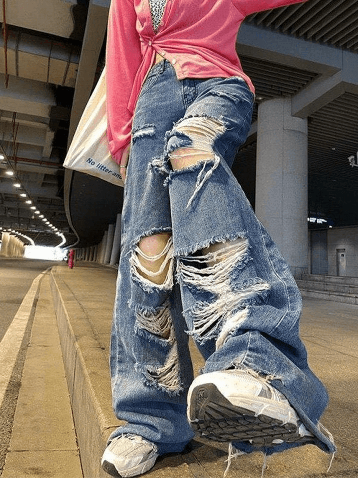 High Waist Super Ripped Jeans