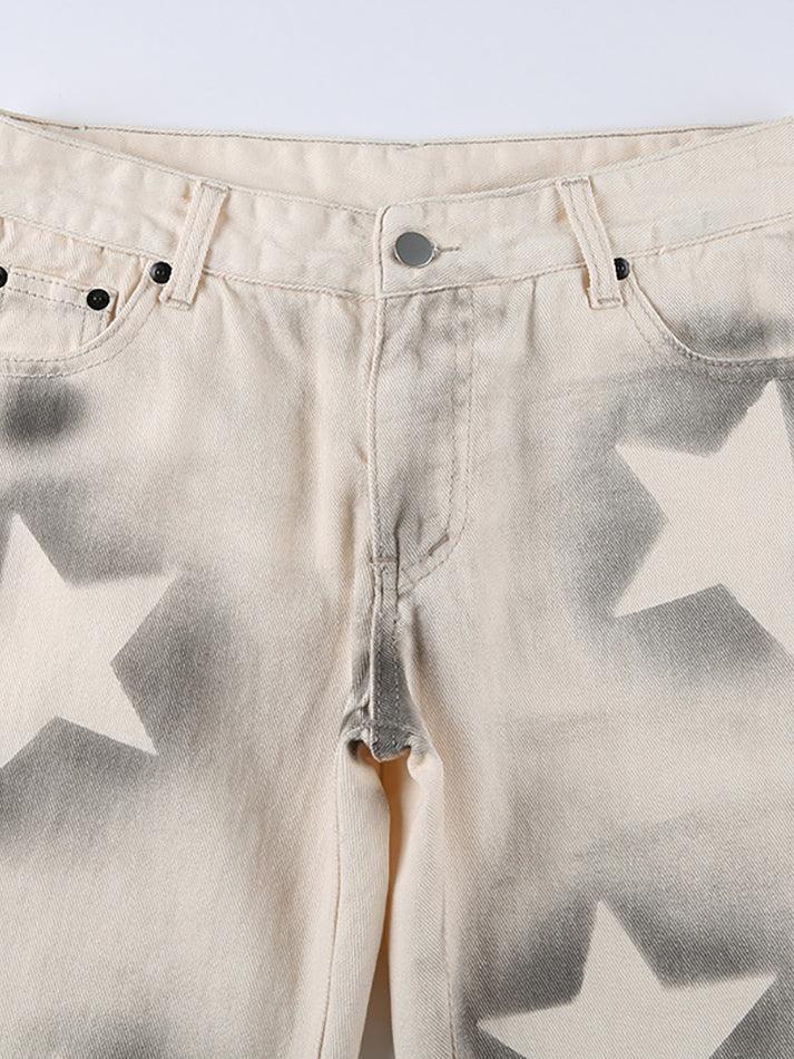 High Waisted Clashing Star Jeans