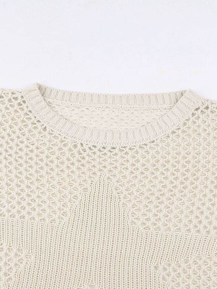 Hollow Out Star Crochet Knit Top