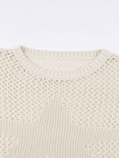 Hollow Out Star Crochet Knit Top