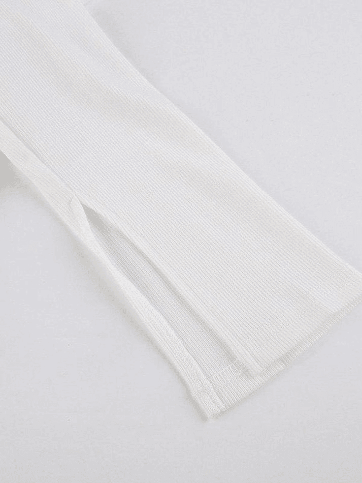 Long Sleeve Rib Knit Crop Top