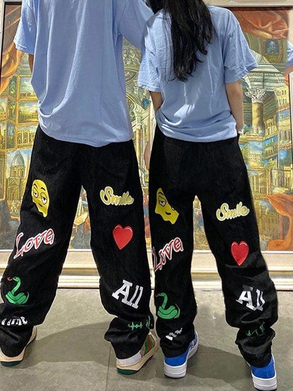 Men's Graffiti Star Print Skate Jeans