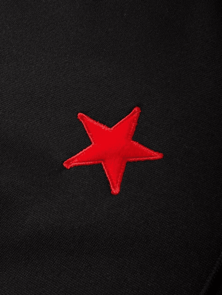 Men's Patch Star Zip Up Hoodie