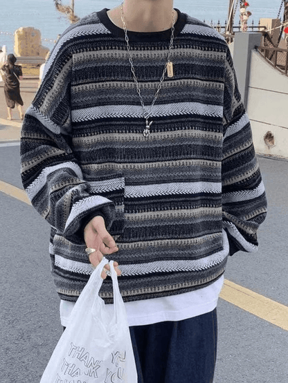 Men's Pocket Striped Knit Sweater