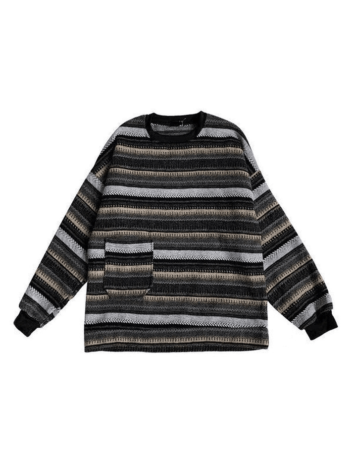 Men's Pocket Striped Knit Sweater