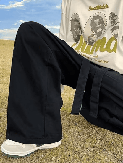 Men's Strap Detail Pocket Loose Cargo Pants