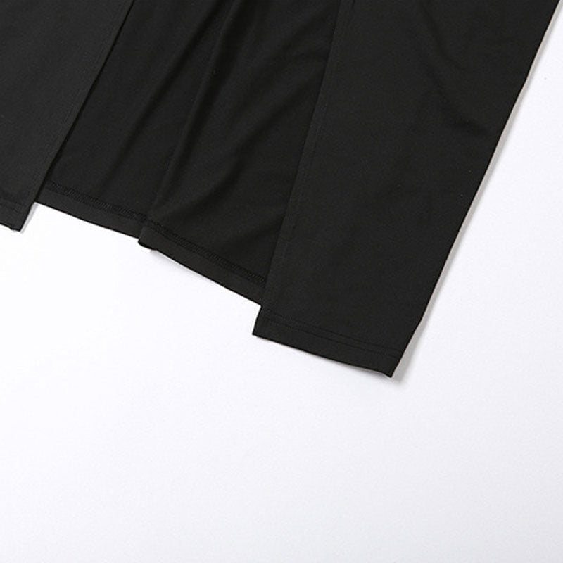 V Sleeveless Split Open Back Maxi Dress - Black