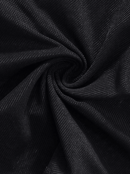 Paneled Mesh Strapless Black Bodysuit