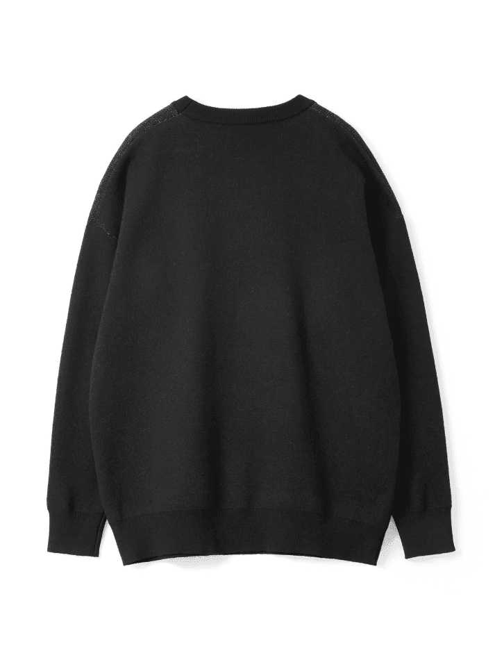 Jacquard Black Pullover Sweater