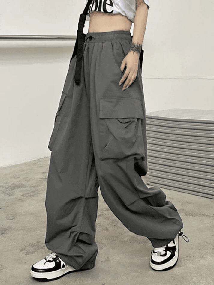 Ruched Pocket Baggy Cargo Pants