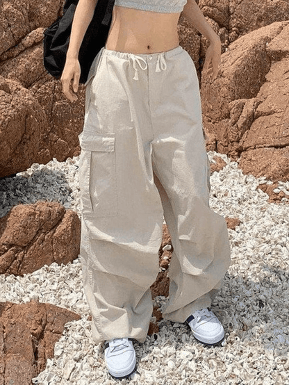 Ruched Y2K Baggy Parachute Pants