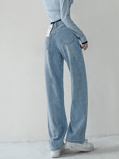 Seam Detail Washed Boyfriend Jeans