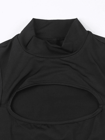 Sleeveless Cutout Black Bodysuit
