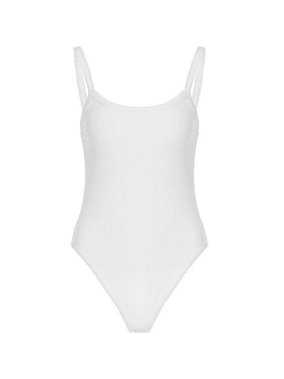 Sleeveless Plain Ribbed Bodysuit