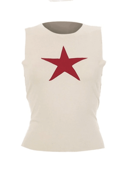 Star Patch Cropped Tank Top