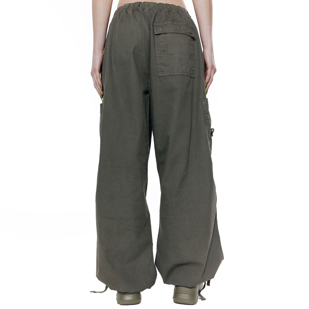 Street Style Multi Pocket Wide Leg Baggy Cargo Pants - Brown