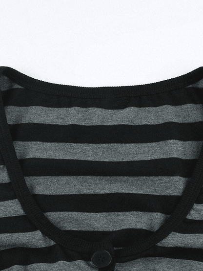Super Crop Long Sleeve Striped Cardigan
