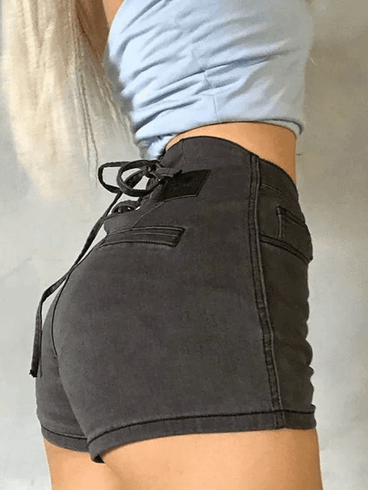 Tie Back Denim Hot Shorts