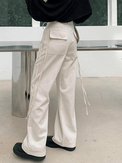 Tie Strap Straight Leg Pants