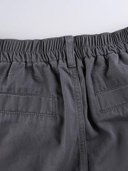 Washed Pocket Solid Cargo Pants